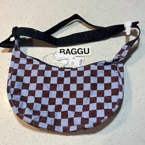 BAGGU Checkered Brown and Blue Bag
